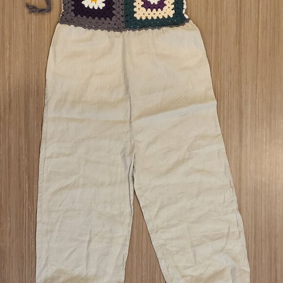 Zara crochet linen onesie jumpsuit romper - Picture 3 of 6